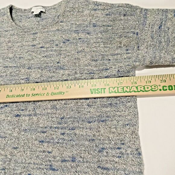 Pure Jill Sweater Women Small Pet Gray Blue Wool Cashmere Blend Asymmetrical Hem - Picture 11 of 13